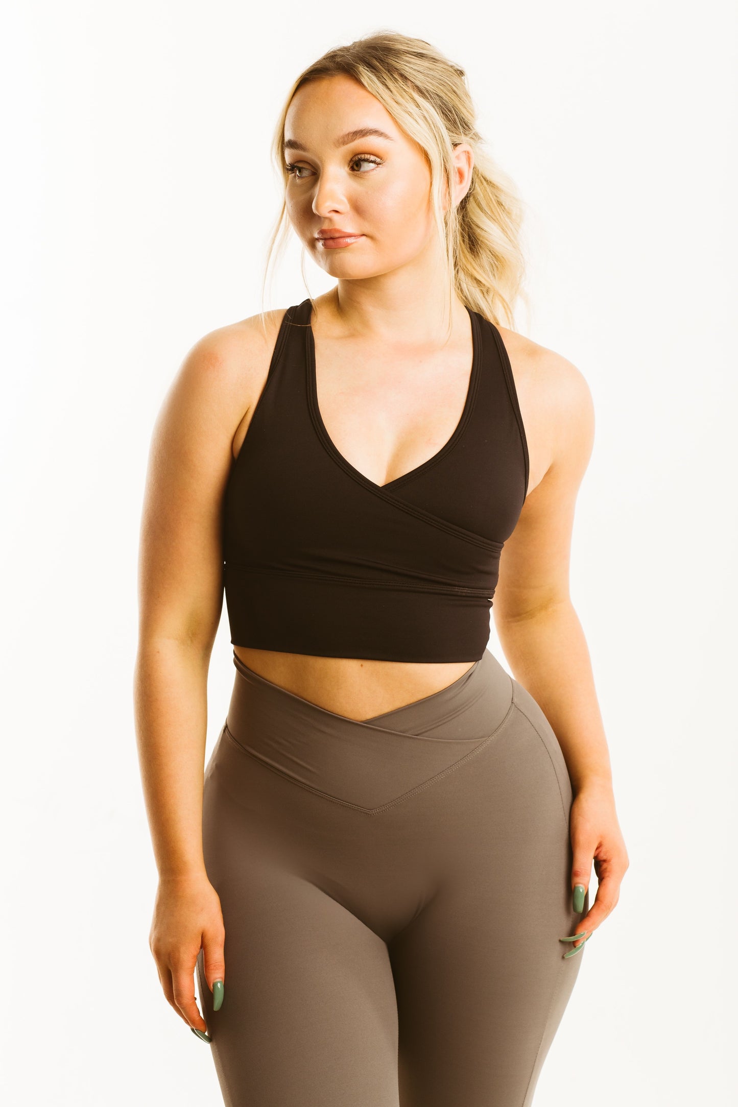 CAMELA GREY HIGH WAISTED FLARED YOGA PANTS