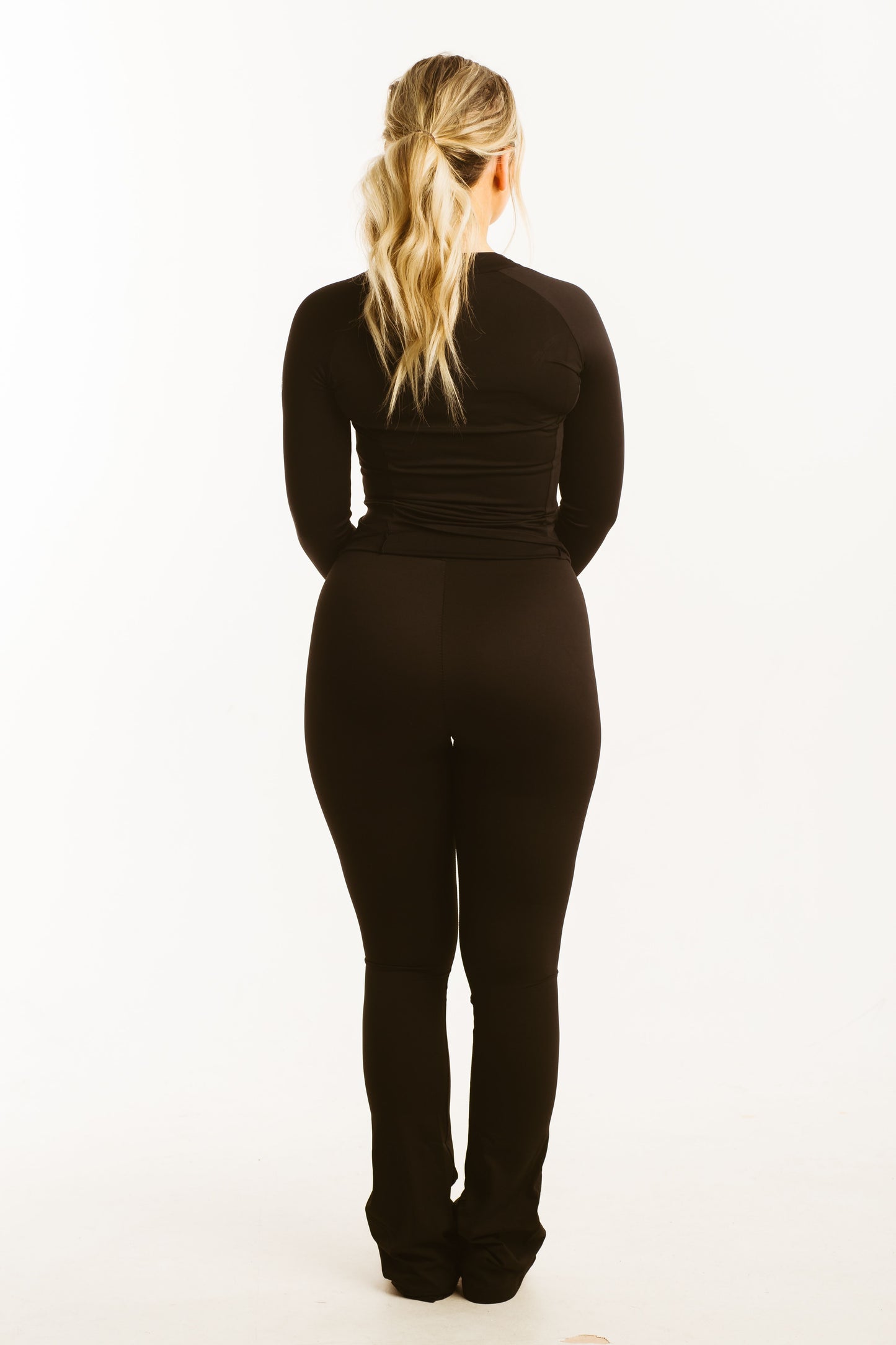 COSTELLO BLACK HIGH WAISTED FLARED YOGA PANTS
